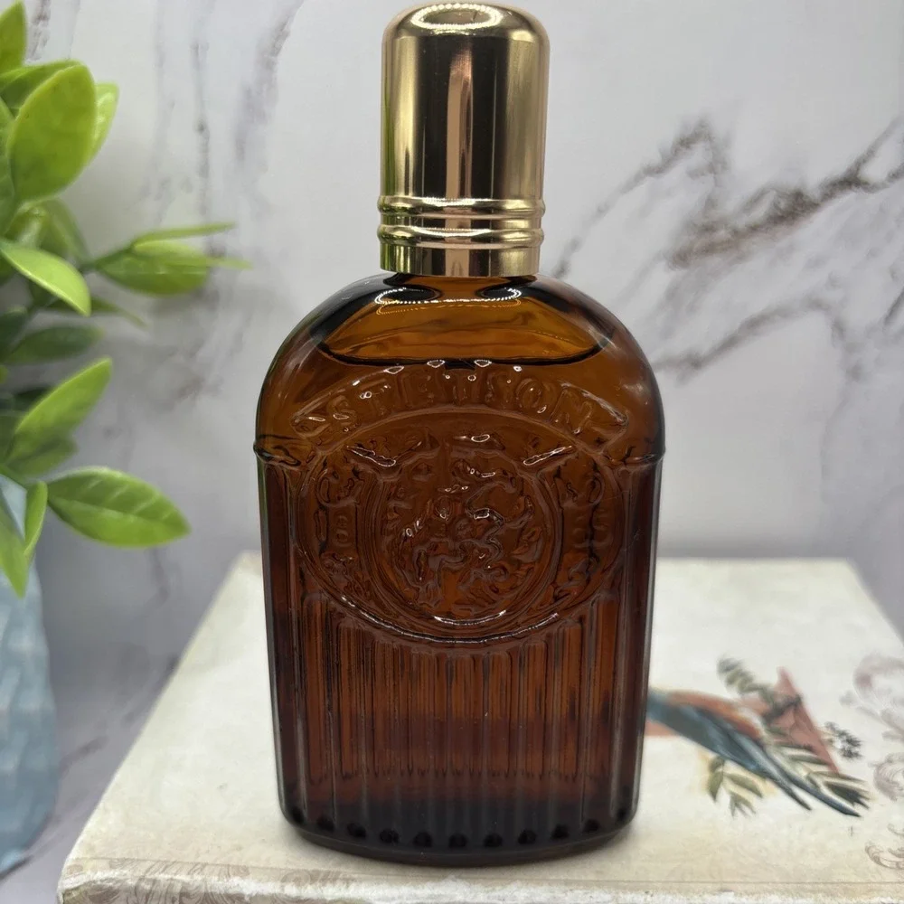 Rare VINTAGE STETSON COLOGNE AMERICANA DECANTER 1.75 oz Amber Bottle Full Bottle